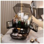 Organizer szkatułka na kosmetyki, biżuterię XL wielopoziomowy 27x21x39 cm CB76CZ - obrazek 4