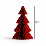 Papierowa dekoracja choinka Bożonarodzeniowa składana, bordowa 20cm WOZ72 - obrazek 2