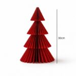Papierowa dekoracja choinka Bożonarodzeniowa składana, bordowa 30 cm WOZ65 - obrazek 2