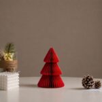 Papierowa dekoracja choinka Bożonarodzeniowa składana, czerwona 20cm WOZ70 - obrazek 3