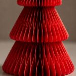 Papierowa dekoracja choinka Bożonarodzeniowa składana, czerwona 20cm WOZ70 - obrazek 4