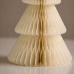 Papierowa dekoracja choinka Bożonarodzeniowa składana, kremowa 20cm WOZ69 - obrazek 4