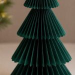 Papierowa dekoracja choinka Bożonarodzeniowa składana, zielona 20cm WOZ71 - obrazek 4