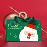 Pudełko PREZENTOWE ozdobne zielone, MERRY CHRISTMAS z kokardą 17x10x8,5 cm OPO37 - obrazek 2