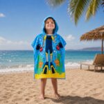 Ręcznik kąpielowy plażowy, na basen peleryna dziecięca podwodny NUREK PEL01WZ8 - obrazek 3