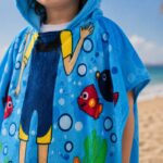 Ręcznik kąpielowy plażowy, na basen peleryna dziecięca podwodny NUREK PEL01WZ8 - obrazek 5