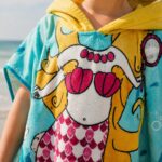 Ręcznik kąpielowy plażowy, na basen peleryna dziecięca, SYRENKA z koroną PEL01WZ6 - obrazek 3