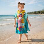 Ręcznik kąpielowy plażowy, na basen peleryna dziecięca, SYRENKA z koroną PEL01WZ6 - obrazek 4