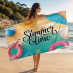 Ręcznik plażowy, na basen SUMMER TIME, wakacyjny morze 150x70 REC54WZ10 - obrazek 2