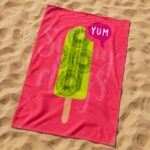 Ręcznik plażowy, na basen YUM, różowy, lód KIWI 150x70 REC54WZ8 - obrazek 3