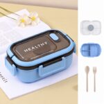 Śniadaniówka LUNCH BOX ze sztućcami 21 x 14,5 x 8cm niebieski PJM51 - obrazek 2