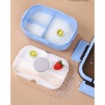 Śniadaniówka LUNCH BOX ze sztućcami 21 x 14,5 x 8cm niebieski PJM51 - obrazek 3