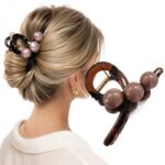 Spinka do włosów, do koka, elegancka klamra XL z kuleczkami SP473 - obrazek 2