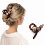 Spinka do włosów, do koka, elegancka klamra XL z kuleczkami SP473 - obrazek 5