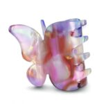 Spinka do włosów, klamra motylek różowy 4 cm SP340R - obrazek 5