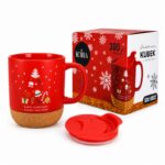 Świąteczny Kubek ceramiczny z korkiem 380 ml z przykrywką + pudełko KB32 - obrazek 2