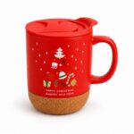 Świąteczny Kubek ceramiczny z korkiem 380 ml z przykrywką + pudełko KB32 - obrazek 5
