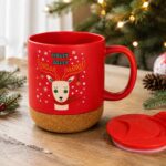 Świąteczny Kubek ceramiczny z korkiem 380 ml z przykrywką, w pudełku KB31 - obrazek 4