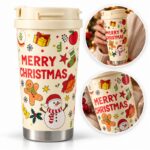 Świąteczny kubek termiczny 520ml z uchwytem i ustnikiem, MERRY CHRISTMAS CUP34