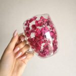 Szklanka termiczna z kwiatami w środku 300ml 1szt, pełna hortensji, burgund bordo SZK218 - obrazek 2