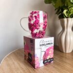 Szklanka termiczna z kwiatami w środku 300ml 1szt, pełna hortensji, burgund bordo SZK218 - obrazek 5