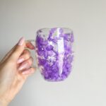 Szklanka termiczna z kwiatami w środku 300ml 1szt, pełna hortensji, niebieska SZK216 - obrazek 3