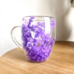 Szklanka termiczna z kwiatami w środku 300ml 1szt, pełna hortensji, niebieska SZK216 - obrazek 5