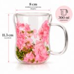 Szklanka termiczna z kwiatami w środku 300ml 1szt, pełna hortensji, róż i zieleń SZK230 - obrazek 4