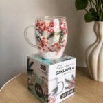 Szklanka termiczna z kwiatami w środku, akcenty świąteczne, śnieg 300 ml 1szt SZK198 - obrazek 3