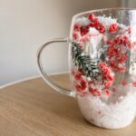 Szklanka termiczna z kwiatami w środku, akcenty świąteczne, śnieg 300 ml 1szt SZK198 - obrazek 4