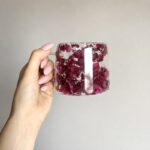 Szklanka termiczna z kwiatami w środku, pełna hortensji, burgund bordo180 ml 1szt SZK219 - obrazek 4