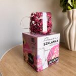 Szklanka termiczna z kwiatami w środku, pełna hortensji, burgund bordo180 ml 1szt SZK219 - obrazek 5