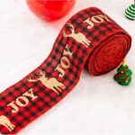 Taśma świąteczna na kokardę, wstążka na prezent Boże Narodzenie 5cm x 5m KSN85 - obrazek 3