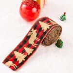 Taśma świąteczna na kokardę, wstążka na prezent Boże Narodzenie 5cm x 5m KSN86 - obrazek 2