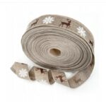 Taśma świąteczna na kokardę, wstążka na prezent Bożonarodzeniowa 5cm x 2m KSN130 - obrazek 3