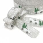 Taśma świąteczna na kokardę, wstążka na prezent Bożonarodzeniowa 5cm x 2m KSN131 - obrazek 2