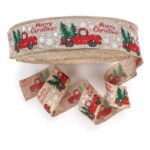 Taśma świąteczna na kokardę, wstążka na prezent Bożonarodzeniowa 5cm x 2m KSN132 - obrazek 3