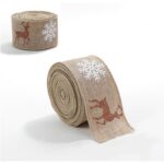Taśma świąteczna na kokardę, wstążka na prezent Bożonarodzeniowa 5cm x 2m KSN134 - obrazek 3