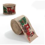 Taśma świąteczna na kokardę, wstążka na prezent Bożonarodzeniowa 6,3cm x 2m KSN138 - obrazek 2
