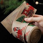 Taśma świąteczna na kokardę, wstążka na prezent Bożonarodzeniowa 6,3cm x 2m KSN138 - obrazek 4