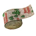 Taśma świąteczna na kokardę, wstążka na prezent Bożonarodzeniowa 6,3cm x 2m KSN140 - obrazek 4