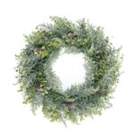 Wianek ozdobny na drzwi, stroik, sztuczna choina jak żywa - średnica 38 cm WSN24 - obrazek 2