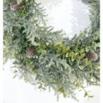 Wianek ozdobny na drzwi, stroik, sztuczna choina jak żywa - średnica 38 cm WSN24 - obrazek 3
