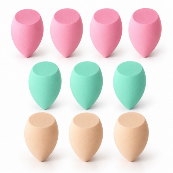 Zestaw 10 szt. miękkich gąbeczek do makijażu, blender PASTEL MINT GB11