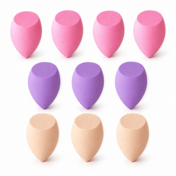 Zestaw 10szt. miękkich gąbeczek do makijażu, blender PASTEL VIOLET GB12
