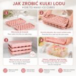 Zestaw 3 foremek silikonowych do kostek lodów z pojemnikiem, 99szt kulek FNL09 - obrazek 3