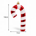 Zestaw 4 ozdób choinkowych XL, bombek czerwono-białych– laski lizaki 7 x 14 cm BSN73 - obrazek 5