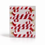 Zestaw 6 ozdób choinkowych XL, bombek czerwono-białych– laski lizaki 6,5 x13,5cm BSN96 - obrazek 4