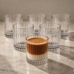 Zestaw 6 szt szklanek ryflowanych do kawy, whisky, grube szkło 300ml SZK225ZESTAW6 - obrazek 2