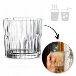 Zestaw 6 szt szklanek ryflowanych do kawy, whisky, grube szkło 300ml SZK225ZESTAW6 - obrazek 3